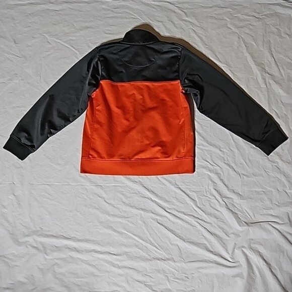 Nike Boys Size 7 Gray Orange Long Sleeve Zippered Track Jacket Used - Picture 2 of 14